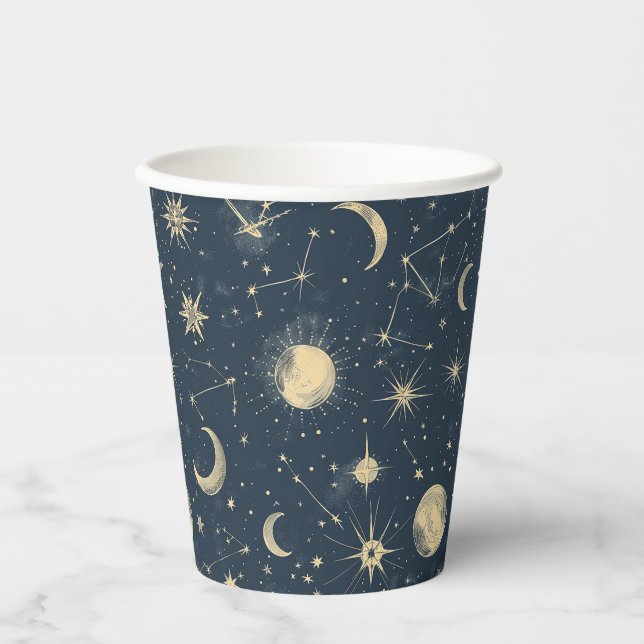 Celestial Constellation - Starry Night (2) Paper Cups (Front)