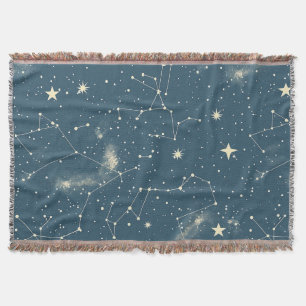 Celestial Constellation - Starry Night (2) Throw Blanket