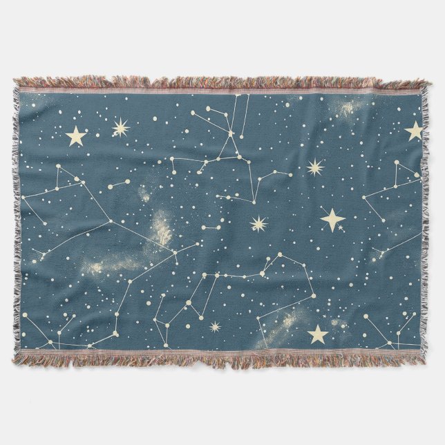 Celestial Constellation - Starry Night (2) Throw Blanket (Front)