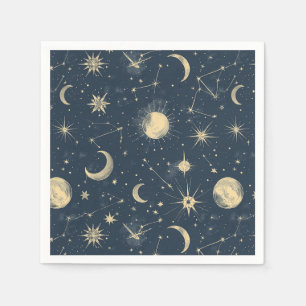 Celestial Constellation - Starry Night (3) Napkin