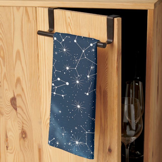 Celestial Constellation - Starry Night (4) Tea Towel (Thirds Fold)