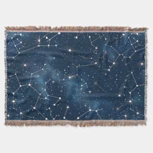 Celestial Constellation - Starry Night (4) Throw Blanket