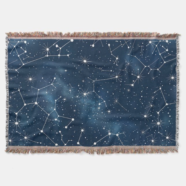 Celestial Constellation - Starry Night (4) Throw Blanket (Front)