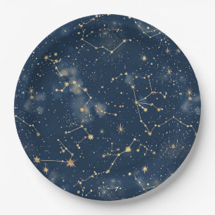 Celestial Constellation - Starry Night (5) Paper Plate