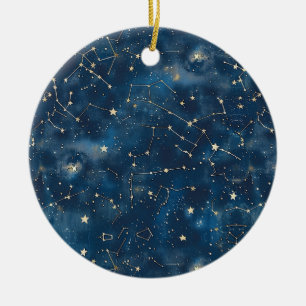 Celestial Constellation - Starry Night (6) Ceramic Ornament