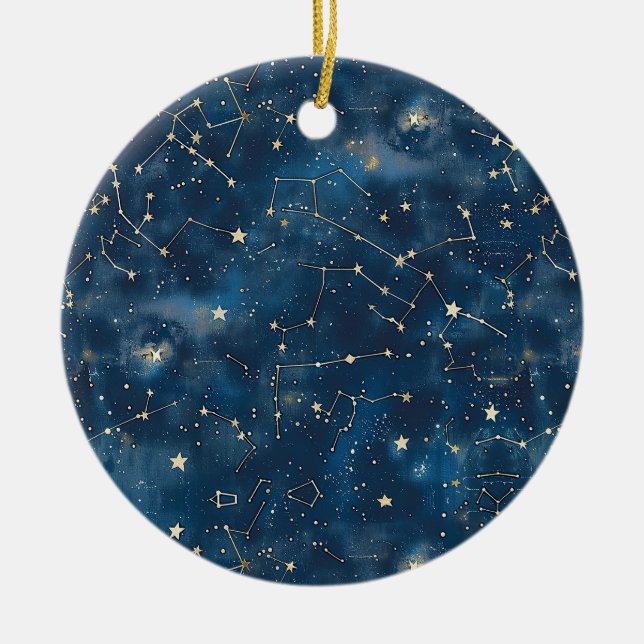 Celestial Constellation - Starry Night (6) Ceramic Ornament (Front)