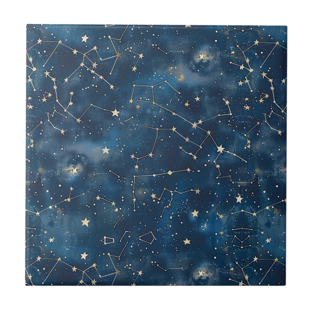 Celestial Constellation - Starry Night (6) Ceramic Tile (Front)