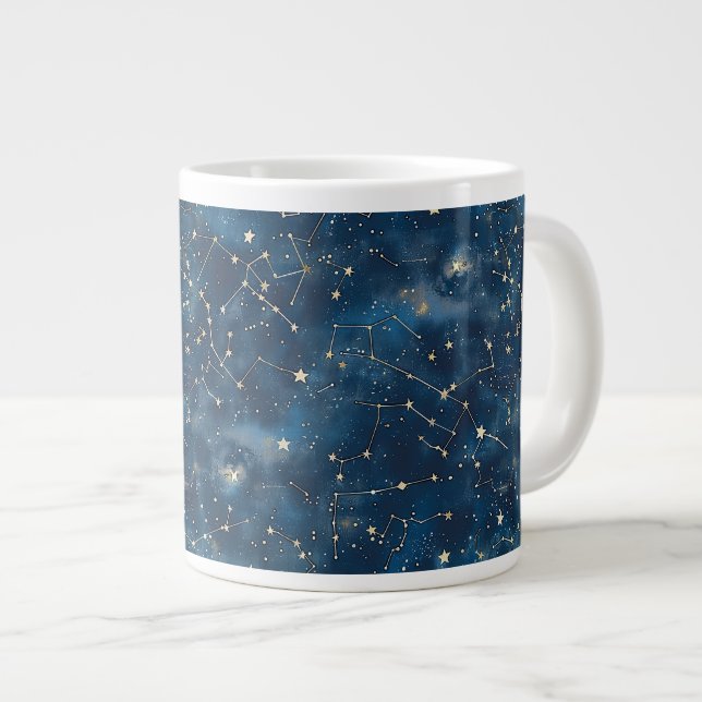 Celestial Constellation - Starry Night (6) Large Coffee Mug (Front Right)
