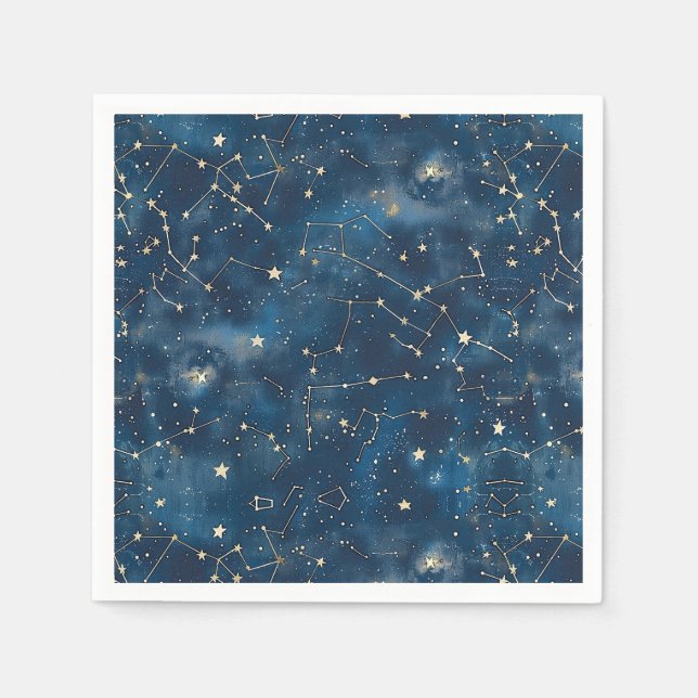Celestial Constellation - Starry Night (6) Napkin (Front)