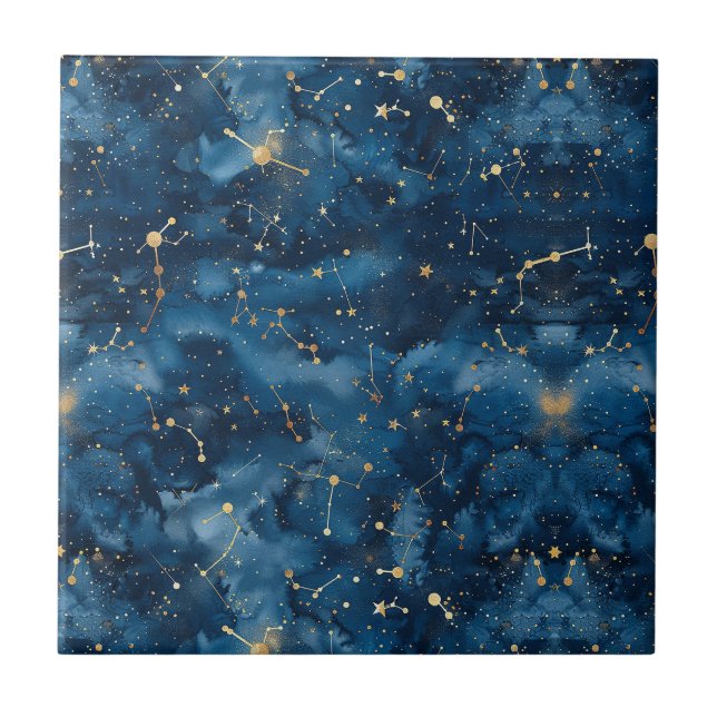 Celestial Constellation - Starry Night (7) Ceramic Tile (Front)