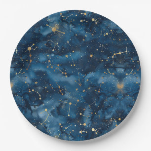 Celestial Constellation - Starry Night (7) Paper Plate
