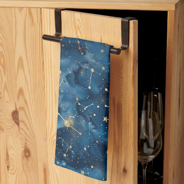 Celestial Constellation - Starry Night (7) Tea Towel (Thirds Fold)