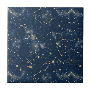 Celestial Constellation - Starry Night Ceramic Tile