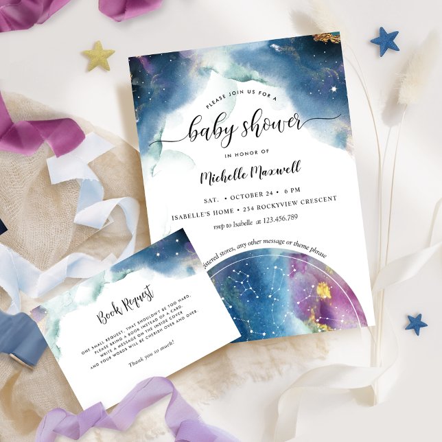 Celestial Constellations and Stars Baby Shower Invitation (Creator Uploaded)