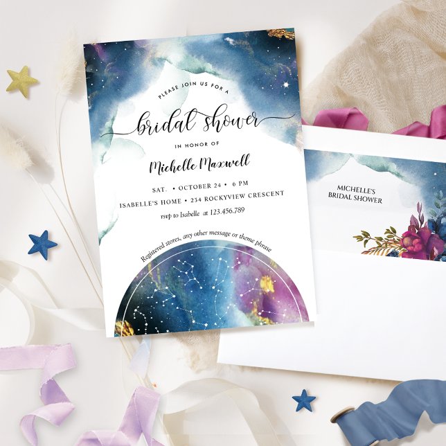 Celestial Constellations and Stars Bridal Shower Invitation (Creator Uploaded)