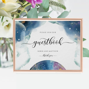 Celestial, Constellations, Starry Guestbook Sign