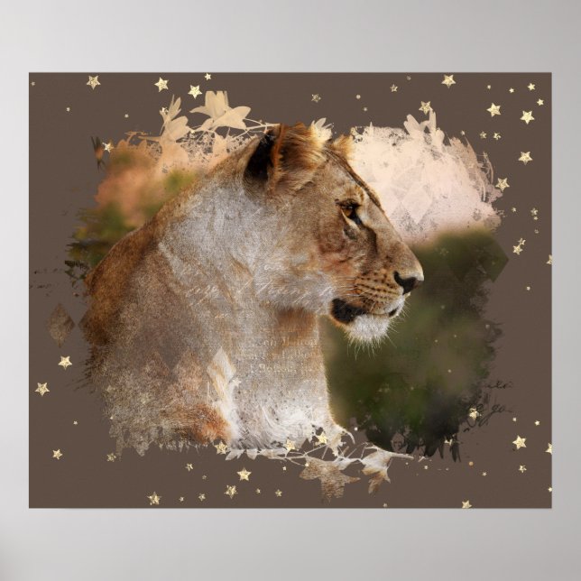 *~* Celestial Cosmic Art AP23 Artistic LIONESS  Poster (Front)