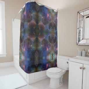 Celestial Cosmic Galaxy Pattern Shower Curtain