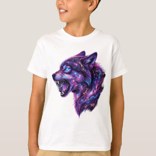 Celestial Cosmic Galaxy Wolf Roar Graphic T-Shirt