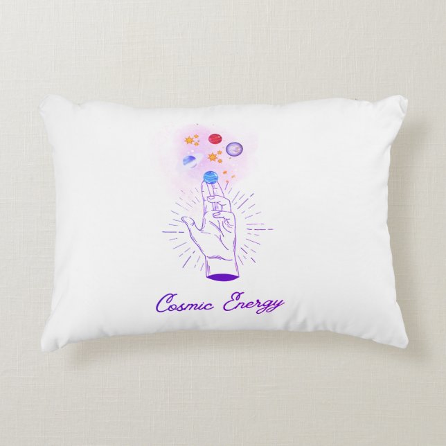Celestial Cosmic Hand Accent Pillow - Minimalist M (Front)