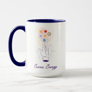 Celestial Cosmic Hand Coffee Mug - Minimalist Myst