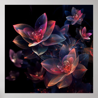 Celestial Cosmic Lotus Bloom Poster