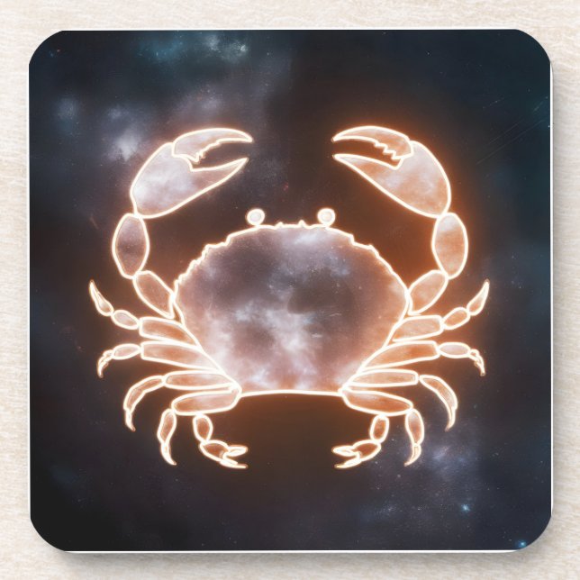 Celestial Crab Art Representing Cancer Zodiac Cons Coaster (Front)