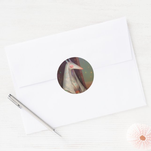 Celestial Creature Classic Round Sticker (Envelope)