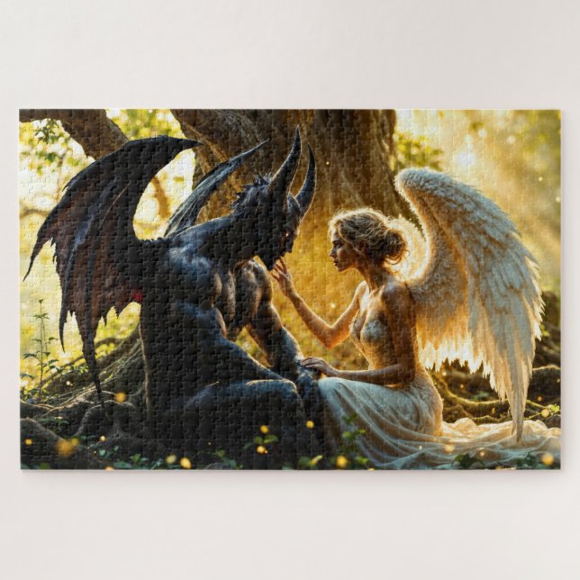 Celestial creatures angel demon fantasy jigsaw puzzle (Horizontal)