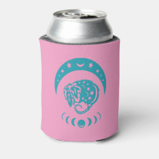 Celestial Crecent Moon Possum Whimsical Nature Can Cooler