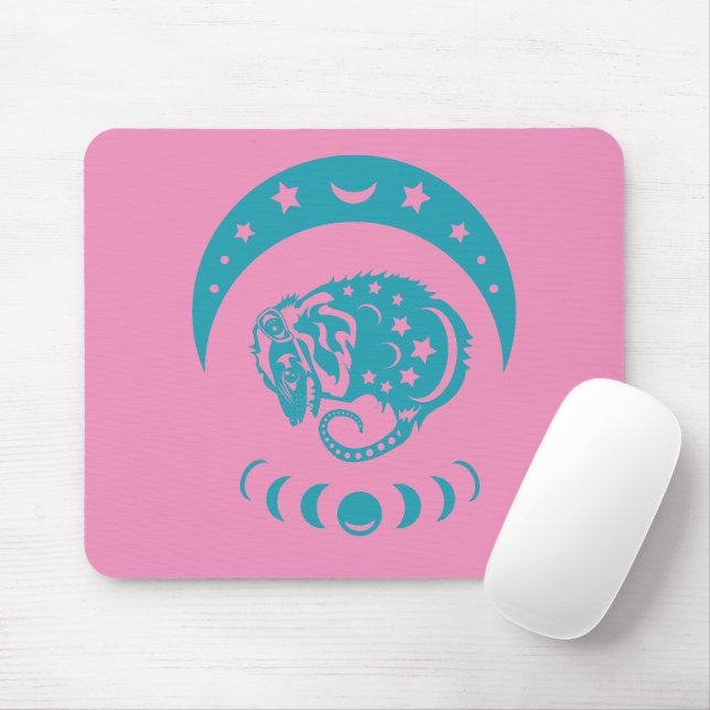 Celestial Crecent Moon Possum Whimsical Nature  Mouse Pad (With Mouse)