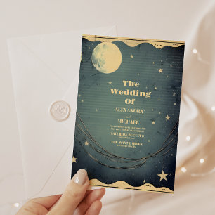 Celestial Crescent Moon Invitation