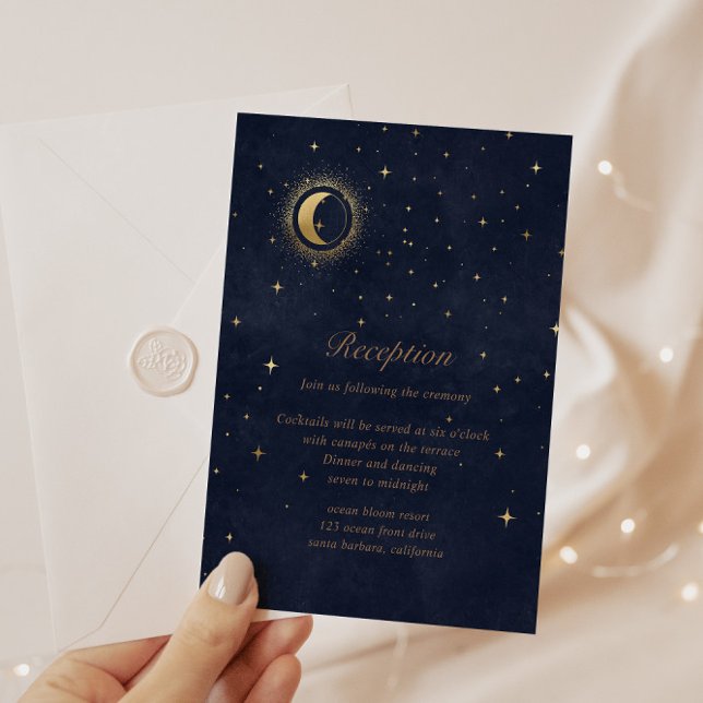 Celestial Crescent Moon Reception Enclosure Card (Creator Uploaded)