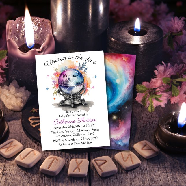 Celestial Crystal Ball Astrology Baby Shower  Invitation (Creator Uploaded)