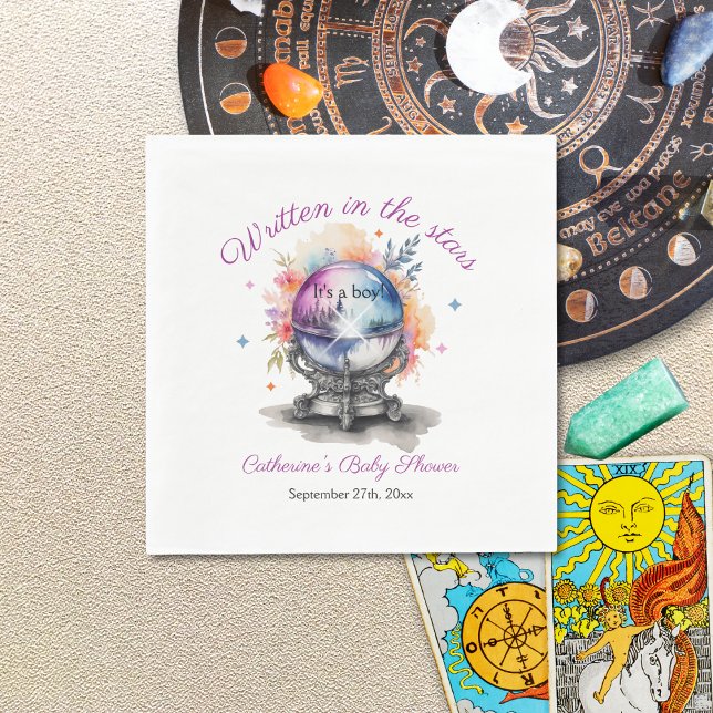 Celestial Crystal Ball Astrology Baby Shower  Napkin (Creator Uploaded)