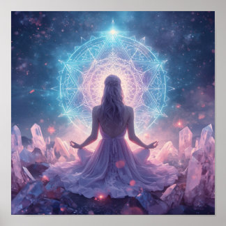 Celestial Crystal Meditation Poster
