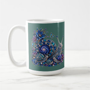 Celestial Crystal Snail Family – Sapphire Galaxy Coffee Mug