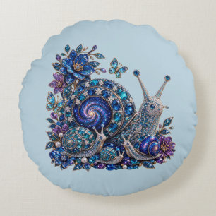 Celestial Crystal Snail Family – Sapphire Galaxy Round Cushion