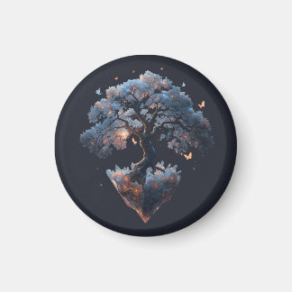 Celestial Crystal Tree – Fantasy Nature Art Magnet