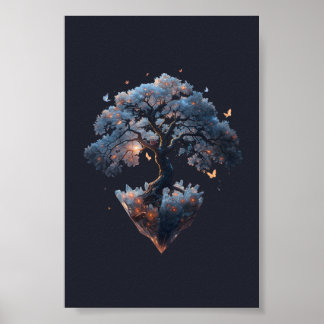 Celestial Crystal Tree – Fantasy Nature Art Poster