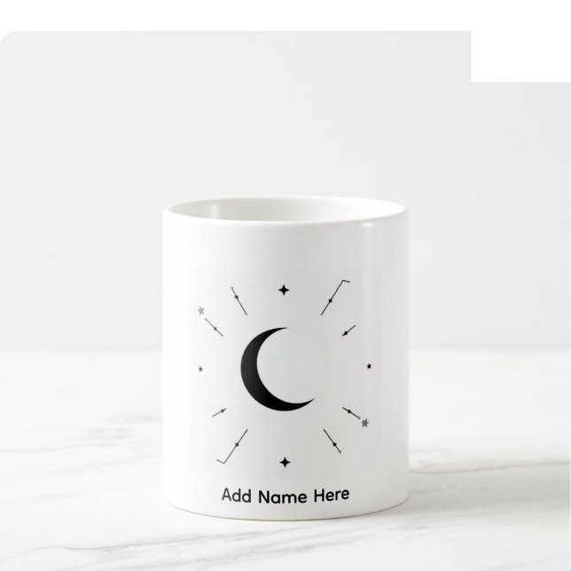 Celestial Custom Name Mug - Black & White (Creator Uploaded)