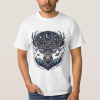 Celestial Deer Mystical Moon & Star Art Stag