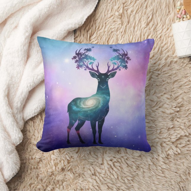 Celestial Deer Silhouette Cushion (Blanket)