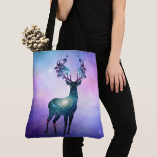 Celestial Deer Silhouette Tote Bag