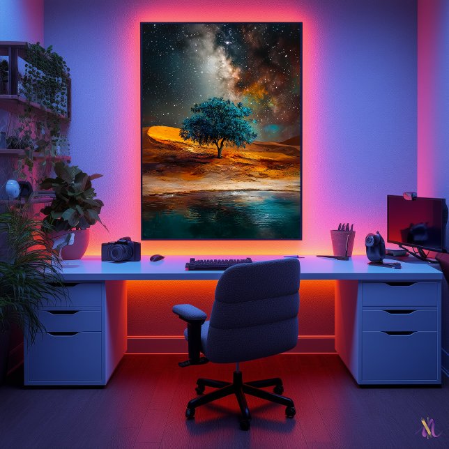 Celestial Desert - Lone Tree Under the Milky Way Poster (Creator Uploaded)