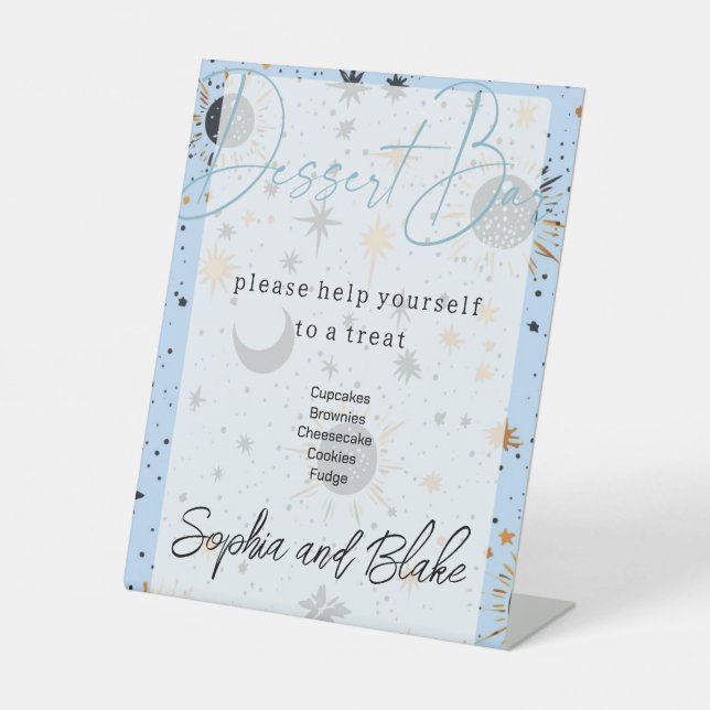 Celestial Dessert Bar Wedding Pedestal Sign (Front)