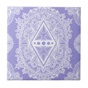 Celestial Diamond Mandala Ceramic Tile