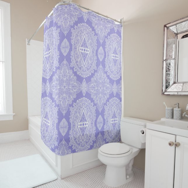 Celestial Diamond Mandala Shower Curtain (In Situ)