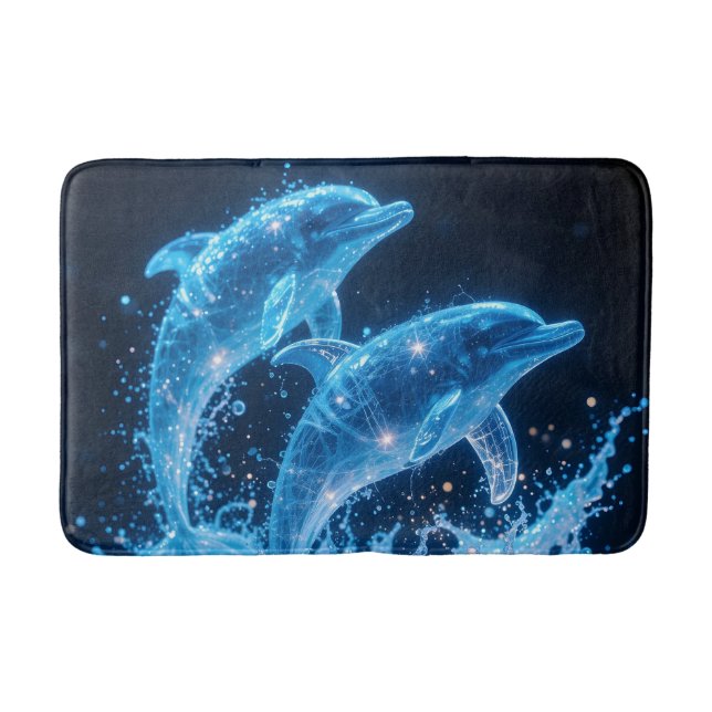 Celestial Dolphins: Dance of Light 1 Bath Mat (Front)