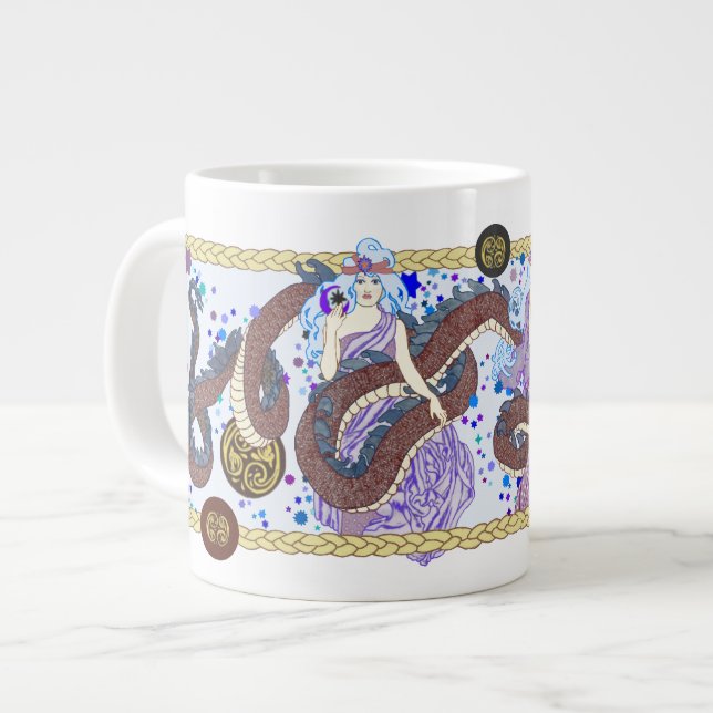 Celestial Dragon Banner Large Coffee Mug (Front Left)